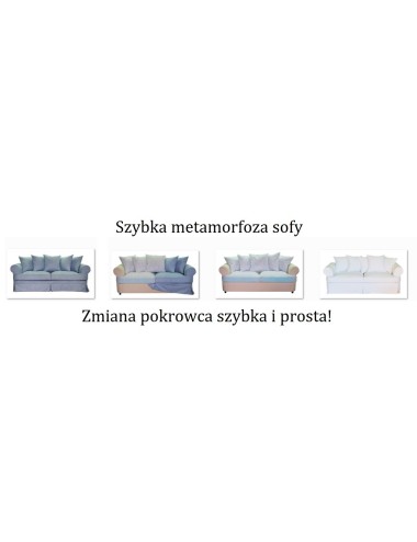 Sofa w kratkę ze ściąganym pokrowcem Flower 206 cm