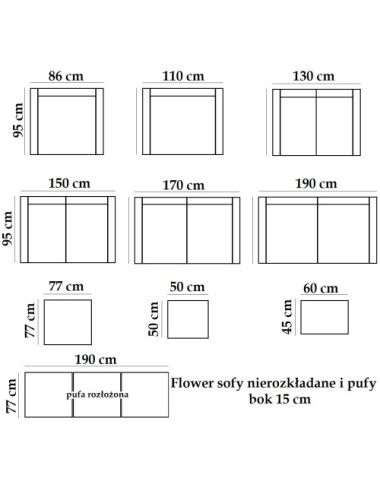 Sofa w kratkę ze ściąganym pokrowcem Flower 206 cm