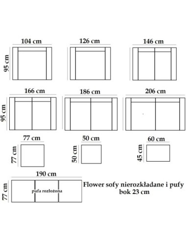 Sofa w kratkę ze ściąganym pokrowcem Flower 206 cm