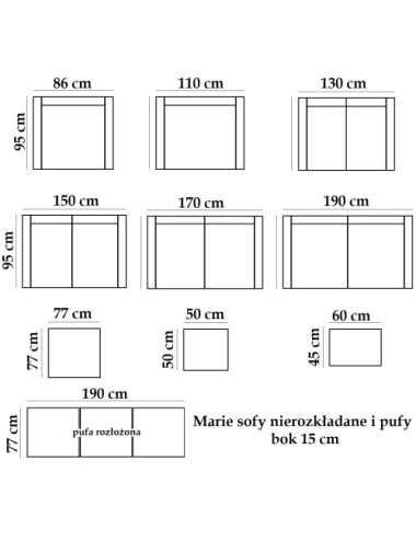 Sofa klasyczna ze ściąganym pokrowcem - Marie 186 cm