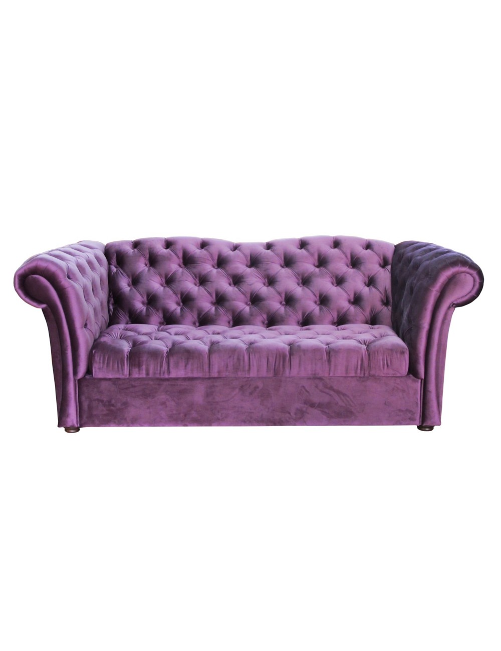 Pikowana wrzosowa sofa Chesterfield Wave 204