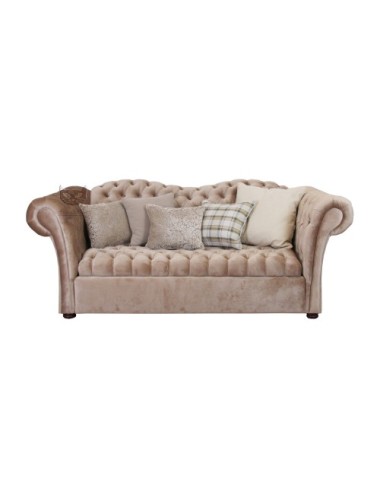 Sofa z pikowanym siedziskiem Chesterfield Wave Lux