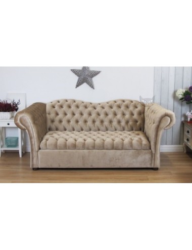 Sofa z pikowanym siedziskiem Chesterfield Wave Lux