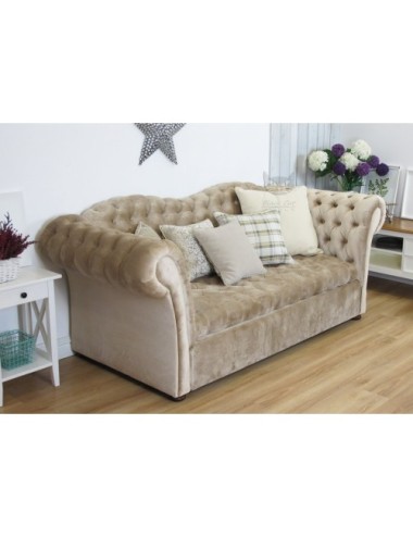 Sofa z pikowanym siedziskiem Chesterfield Wave Lux