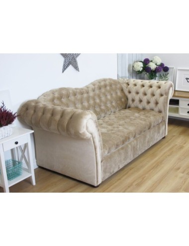 Sofa z pikowanym siedziskiem Chesterfield Wave Lux