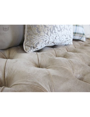 Sofa z pikowanym siedziskiem Chesterfield Wave Lux