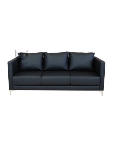 Czarna sofa w stylu New York Adonis 200 cm