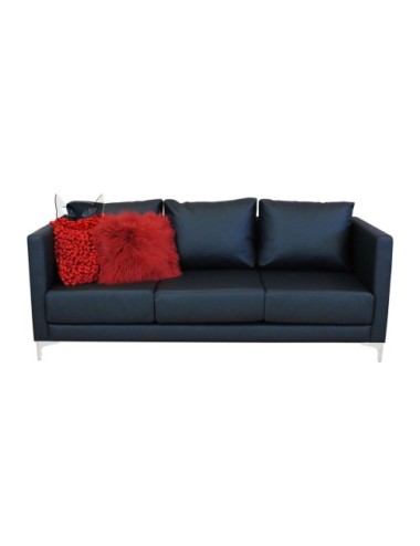 Czarna sofa w stylu New York Adonis 200 cm