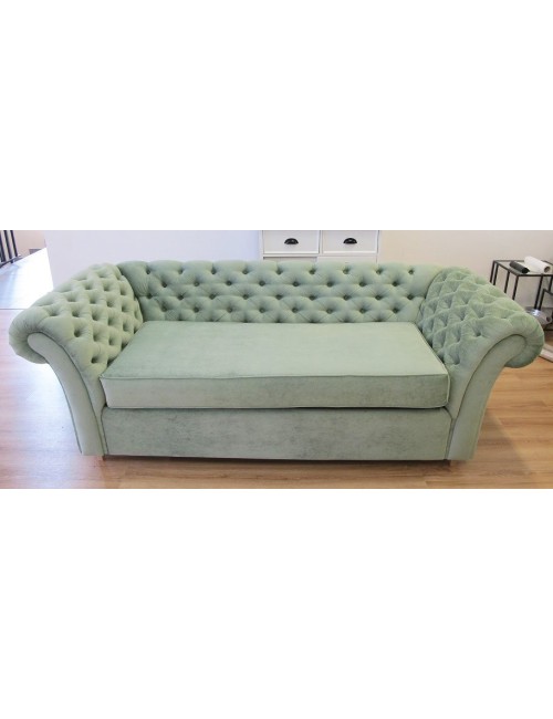 Zielona sofa chesterfiled Pablo 227 cm