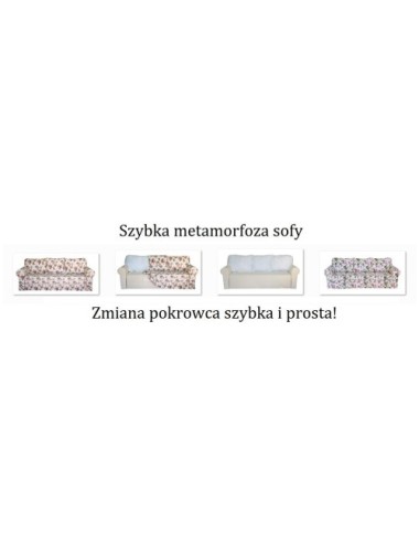 Samantha 214 - biała sofa ze luźnym pokrowcem