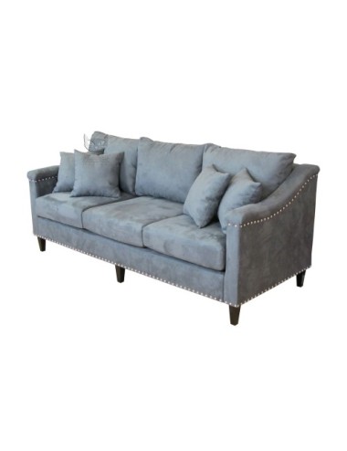 Nierozkładana szara stylowa sofa Leonia 220 cm