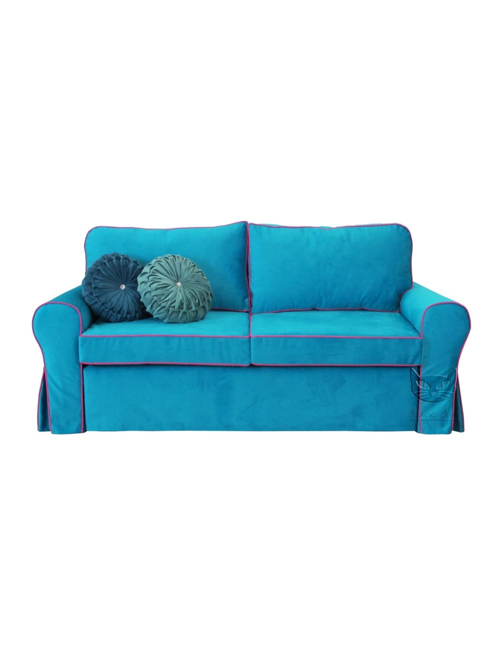 Elegancka Niebieska Sofa Klasyczna Marie 206 cm - Black Cat Design
