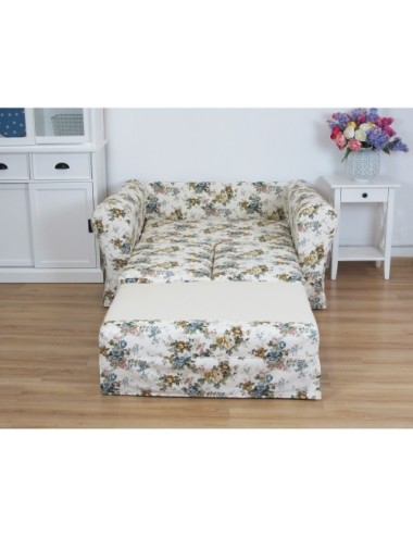 Sofa rozkładana w kwiaty ze ściąganym pokrowcem Flower 146