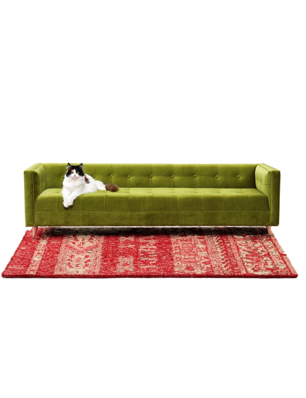 Berg 235 - pikowana sofa w kolorze butelkowej zieleni