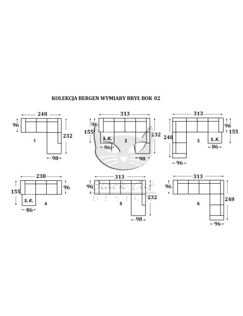 Narożnik Bergen w skórze naturalnej 320x232 cm