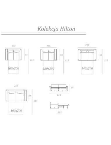 Sofa z systemem włoskim Hilton 215