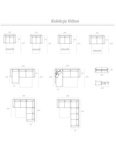 Sofa z systemem włoskim Hilton 215