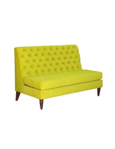 Żółta pluszowa ławka - Bianca 120