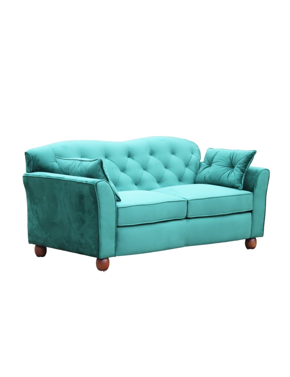 Welwetowa sofa w butelkowej zieleni Toffy 170 cm