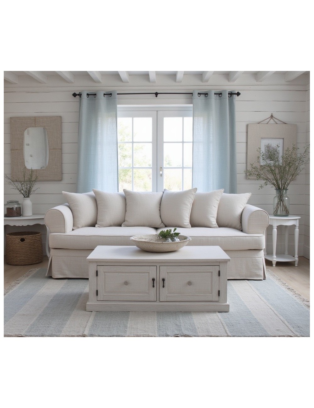 Elegancka sofa w lnianej tkaninie Samantha 270