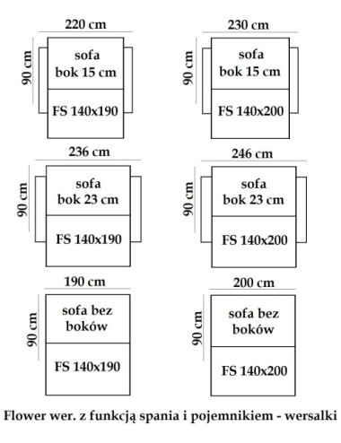 Wersalka z pojemnikiem - Flower 220